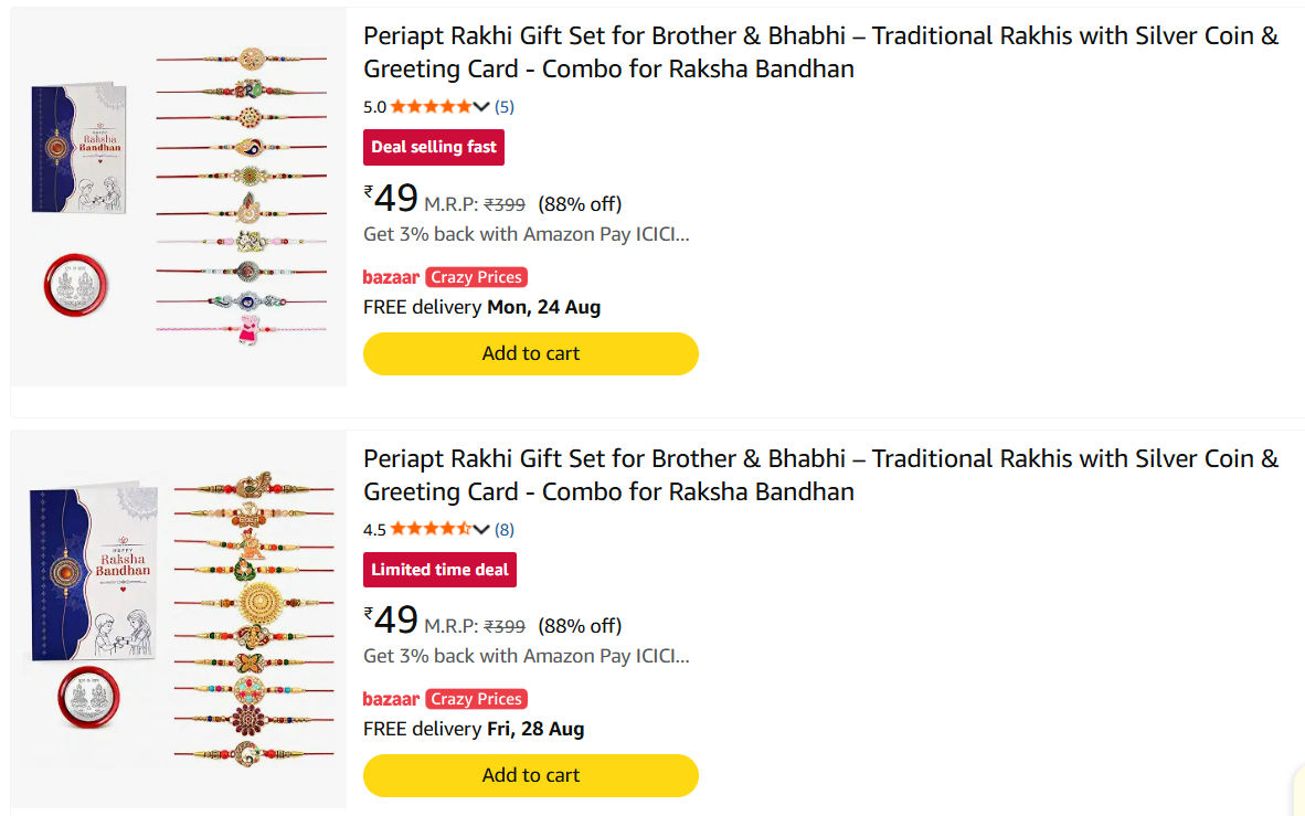 Rakhi loot @ Up to 90% Discount | Starting ₹39