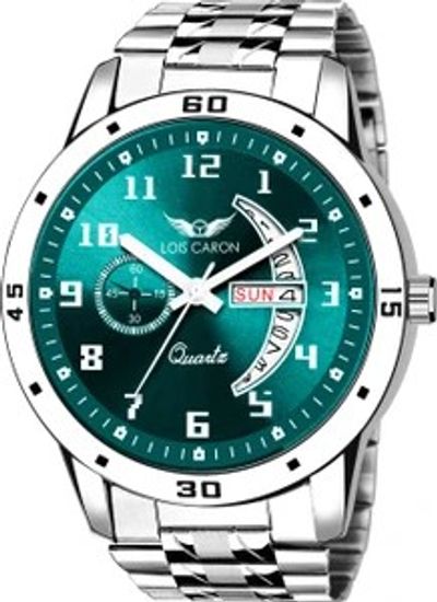 LOIS CARON LCSS-8326 Trending Day & Date Series Stainless Steel Chain for Boy Analog Watch - For Men