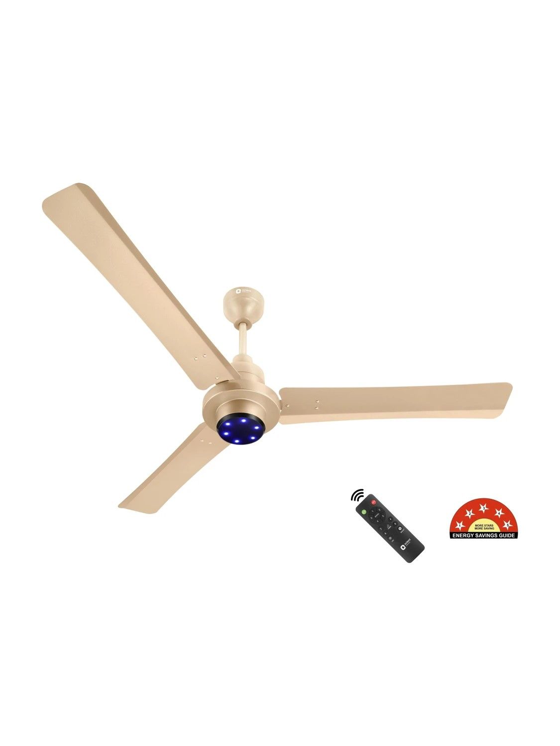 Orient Electric I Tome Pro | LED Speed Indicator Lights |Energy Efficient with Remote 1400 mm Ceiling Fan (5 Star | Topaz Gold | Pack of 1)