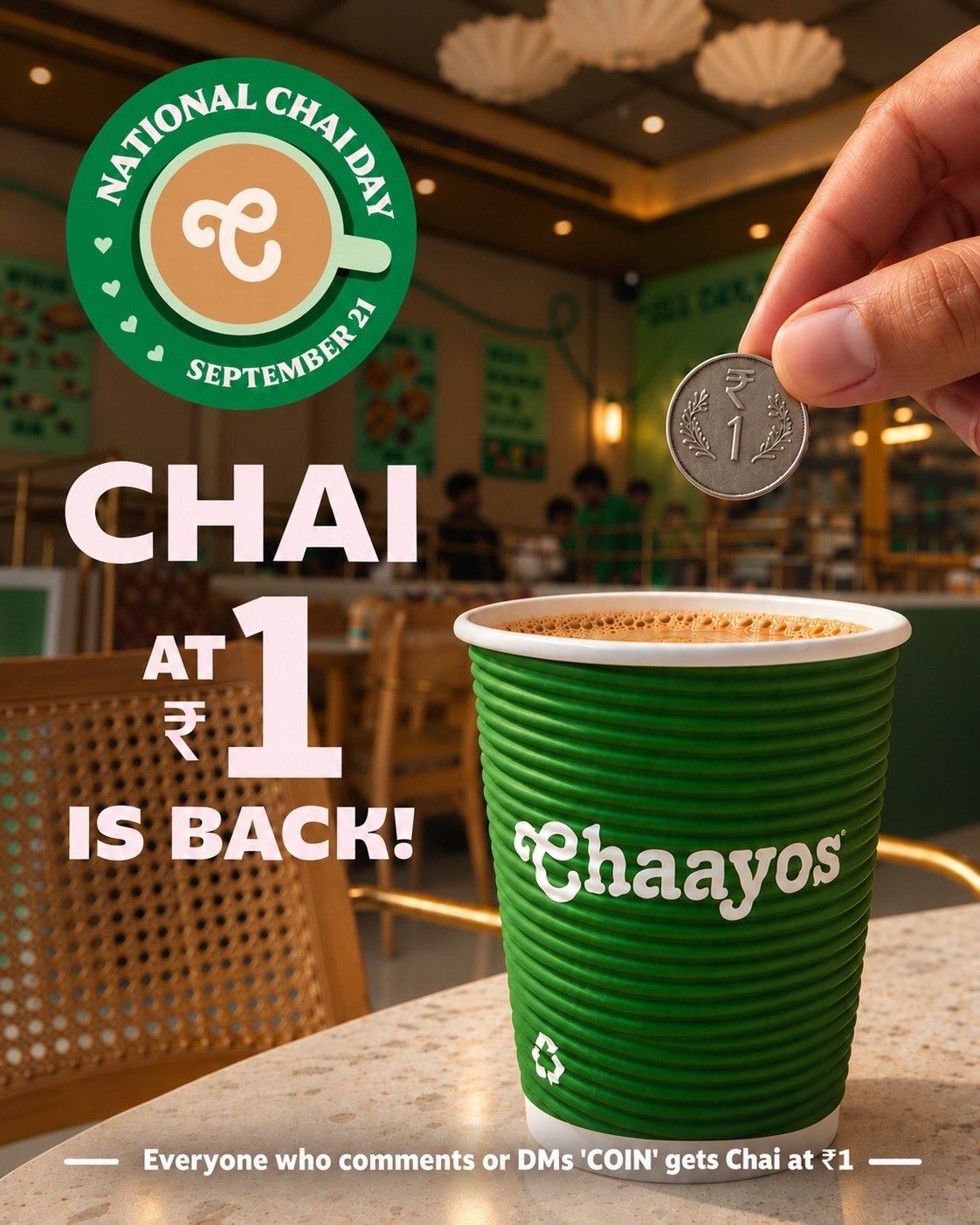 Chaayos Chai @₹1 Offline Stores