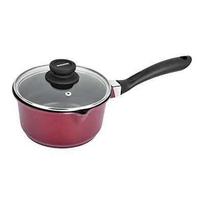 Bergner Scarlett Cast Aluminium Non-Stick Saucepan with Glass Lid [Apply coupon]