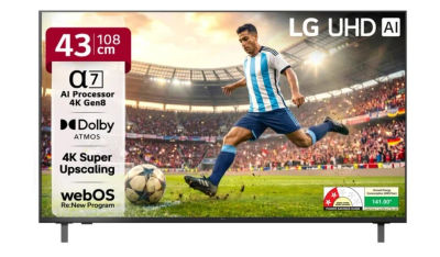 LG AI TV UA7380 108 cm (43 inch) Ultra HD (4K) LED Smart WebOS TV with Alpha7 AI Processor 4K Gen8