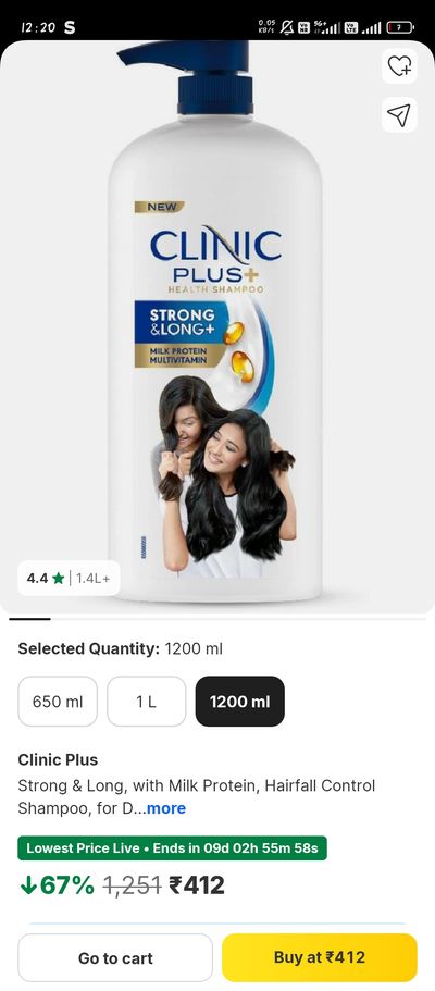 All shampoo offer.:1.2 shampoo at 412rs range