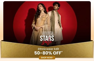 Ajio: Hidden Star Sales Ethnicwear Edit upto 80% off