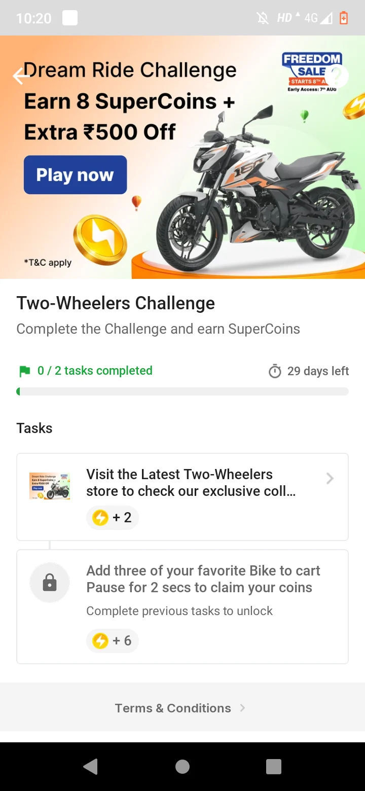 dream ride bike 8 super coin challenge+ 500 extra off