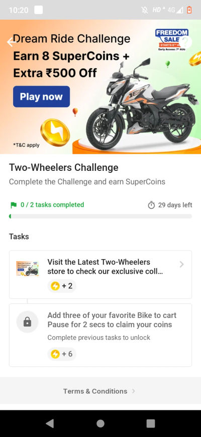 dream ride bike 8 super coin challenge+ 500 extra off