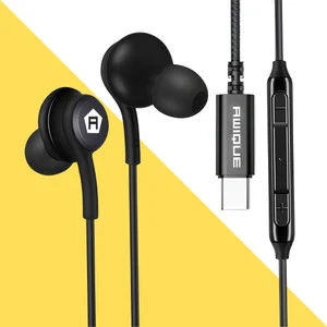 Awique Type C Wired Earphone with Mic & Volume Controller Wired Headset(4) Wired Headset