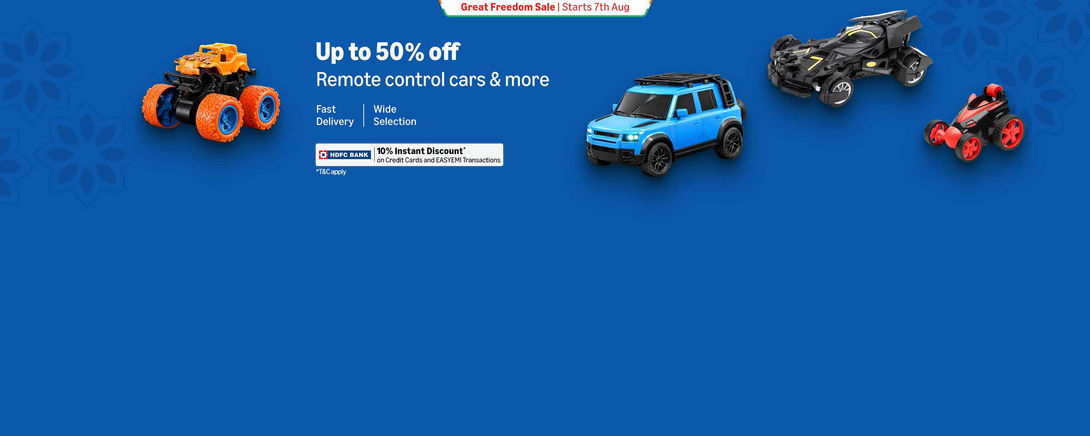 Upto 50-70% Off on remote control cars & more..