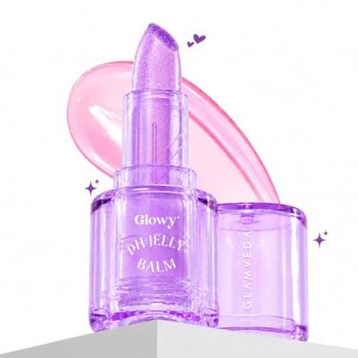 Glamveda Glowy pH Jelly Lip Balm | Custom Pink Tint + Glossy Shine | Hydrating & Non-Sticky Lip Balm | 4g