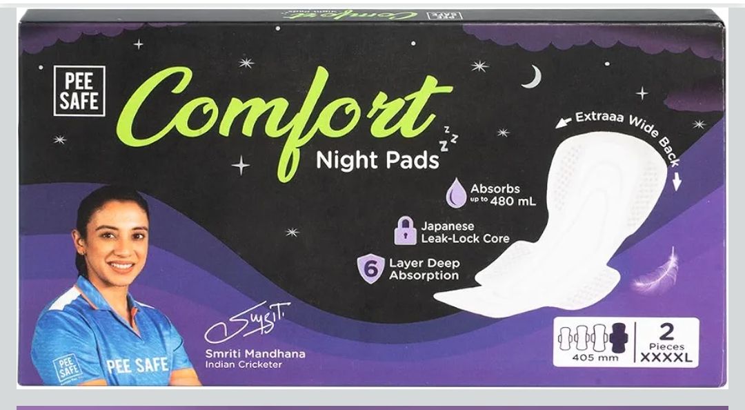 Pee Safe Comfort Night Pads XXXXL 2 Pads - 405mm | 76% Longer (Sample)