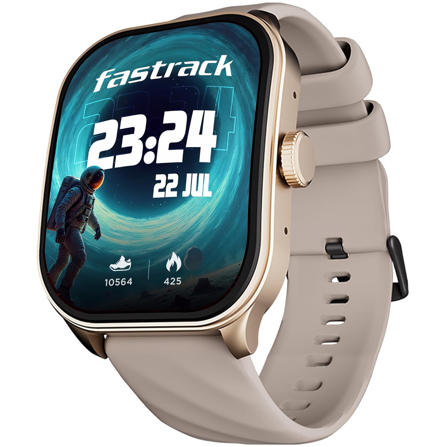Fastrack Limitless FS2 Pro 1.96" AMOLED Smart Watch with BT Calling, AI Voice Assistant, 100+ Sports Modes, 5-Day Battery, Fast Charge, Health Tracking, - Smartwatch for Men & Women (Beige)