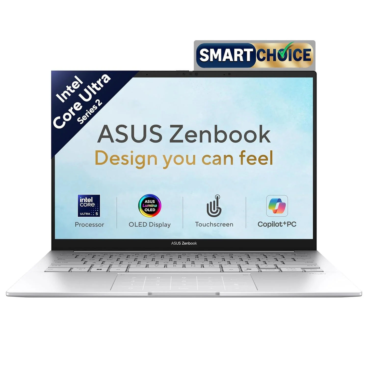 ASUS Zenbook 14 (2026),Smartchoice,Intel Core Ultra 5 225H,16GB,1TB,FHD+ OLED,Touchscreen,14"(35.5 cm),Win 11,M365 Basic(1Y)* Office24,Foggy Silver,1.28 Kg,UX3405CA-QL1111WS,Thin & Light Laptop