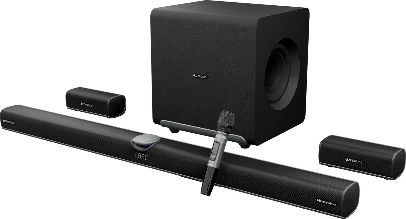 ZEBRONICS Juke Bar 11000 Dolby Atmos,DTS:X,Wireless Subwoofer & Satellite 1610 W Bluetooth Soundbar (Black, 11.2.4 Channel)