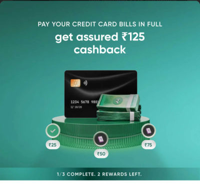 CRED Offer: Flat ₹125 Assured Cashback on 3 Full Credit Card Bill Payments