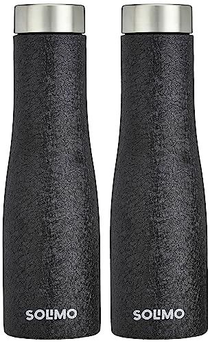 Amazon Brand - Solimo Stainless Steel Fridge Water Bottles | Set of 2