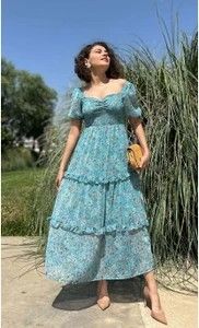 Honky Tonky Women Maxi Light Blue Dress