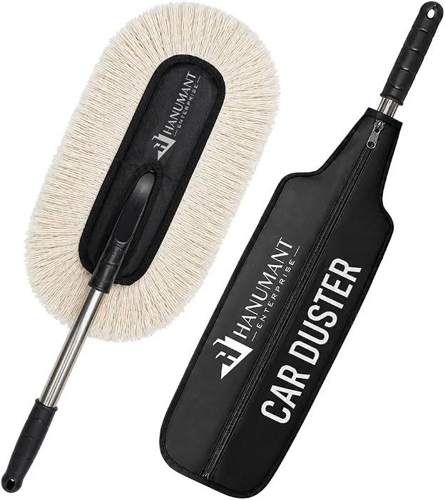 H HANUMANT ENTERPRISE Swift Swipe Car Duster with Paraffin Wax-Treated Cotton Strands | Scratch-Free & Lint-Free Car Cleaning Brush