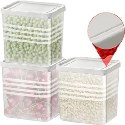 forewild Pack of 3 Plastic Fridge Container - 1200 ml Multicolor