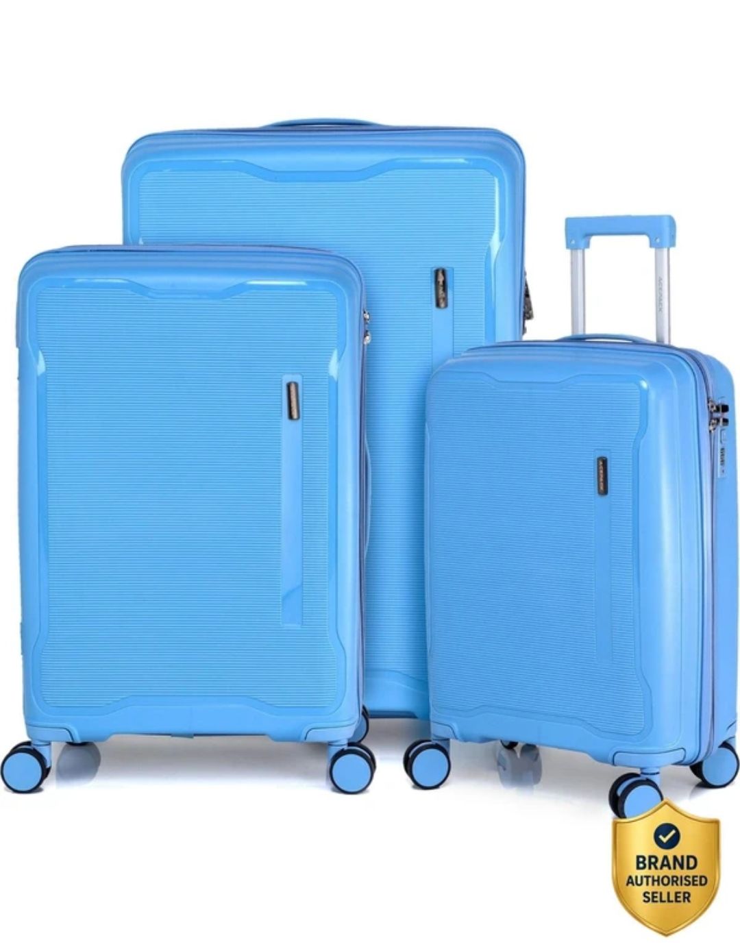 ACEPACK Hard Body Set of 3 Luggage 8 Wheels - Hector Blue