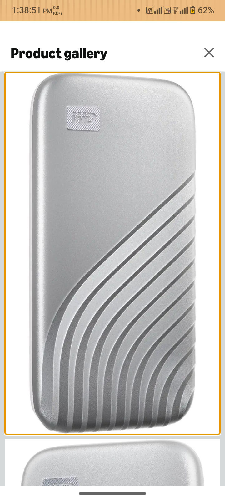 WD My Passport™ SSD 2TB Silver, 1050MB/s Read, 1000MB/s Write, PC & Mac Compatiable, 5 Year Warranty