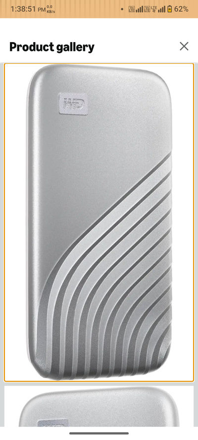 WD My Passport™ SSD 2TB Silver, 1050MB/s Read, 1000MB/s Write, PC & Mac Compatiable, 5 Year Warranty