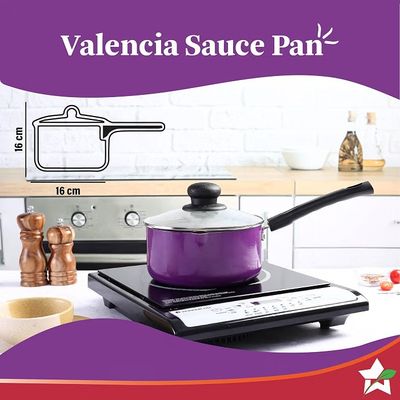Wonderchef Valencia Non-Stick Sauce Pan with Glass Lid | 1.5 litres | 2.5 mm Thickness | 2 Year Warranty |