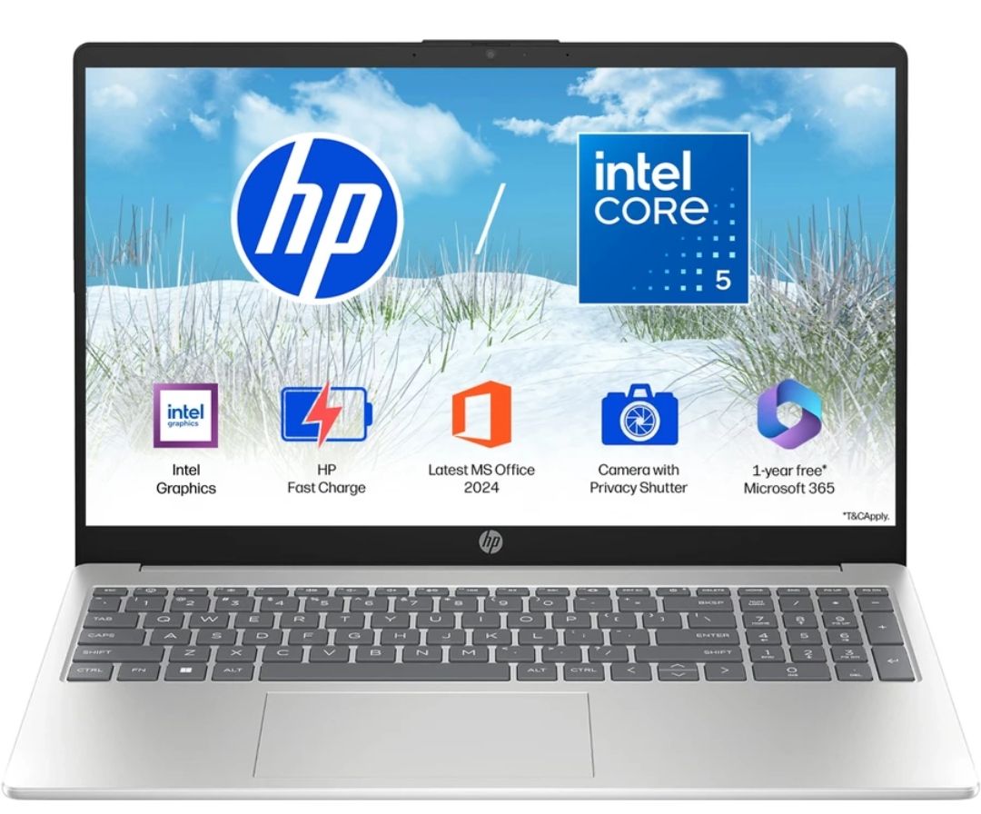 HP 15 Intel Core 5 120U - (24 GB/512 GB SSD/Windows 11 Home)(15.6 inch, Natural Silver, 1.59 kg)