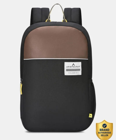 ARISTOCRAT Medium 25 L Laptop Backpack 17 Inch Compatible Laptop Backpack | 2 Compartments with Side Bottle Pocket (Black)