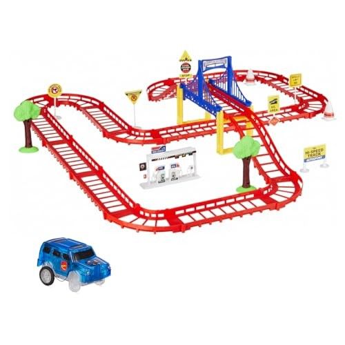 Amazon Brand - Jam & Honey Avengers-Themed Car Track Small Set | DIY Loop Race Track with Cars | 360° Racing Fun | Safe & Durable | BIS Certified