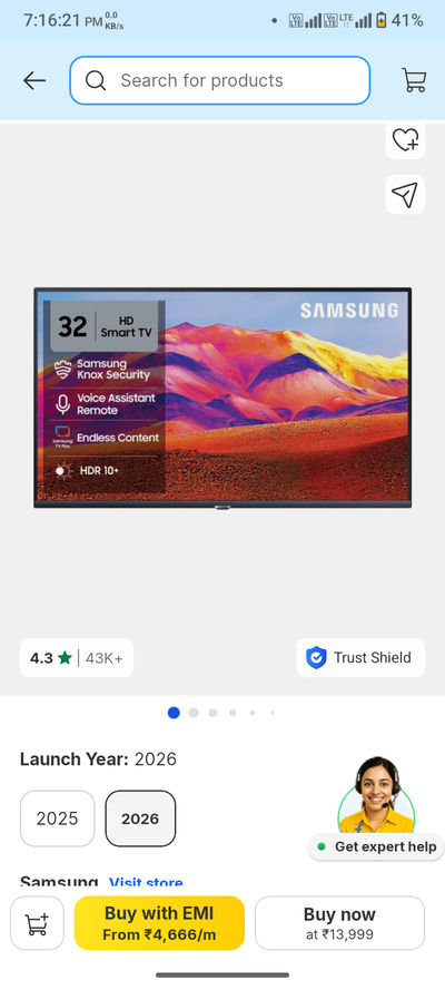 Samsung 80 cm (32 inch) HD Ready LED Smart Tizen TV 2026 Edition