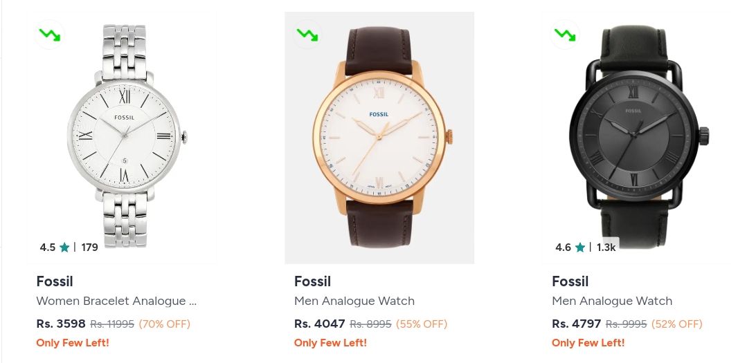Upto 70% Off On Fossil Watch