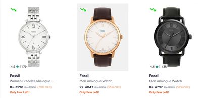Upto 70% Off On Fossil Watch
