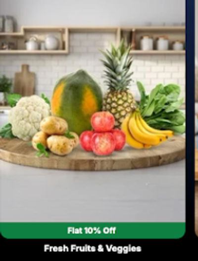 Extra 10 % off on fruits and vegetbales