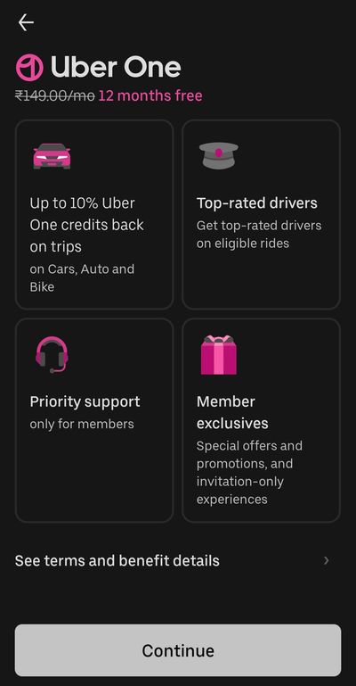 Uber: Try Uber One free 12 months free of 10% Uber One credits on rides along with 3 Month Zomato Gold Subscription