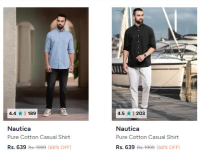 up to 76% off on Nautica Mens Shirts