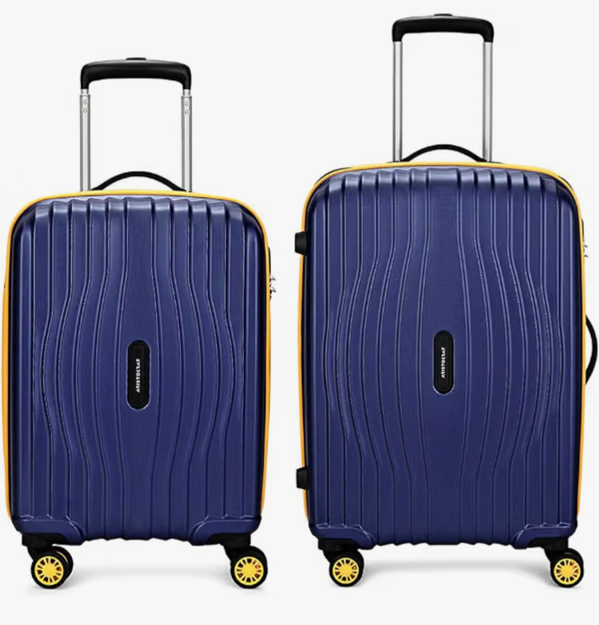 Aristocrat Vortex Plus | Set of 2 Trolley Bag, 55+65 Cm, Small+Medium Hardside Luggage | 8 Wheels, Combination Lock | Polycarbonate | 3 Year International Warranty | Midnight Blue