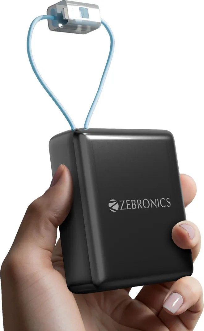 ZEBRONICS 10000 mAh 22.5 W Nano Power Bank (Black, Lithium Polymer, Fast Charging, Quick Charge 3.0 for Mobile, Tablet)