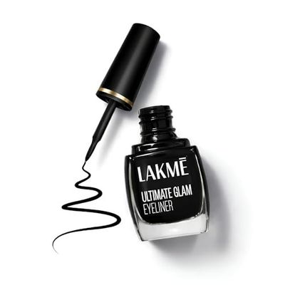 Lakme Ultimate Glam Eye Liner, Semi Matte, Quick drying, Water resistant & Smudgeproof Eye Liner, Black, 9ml