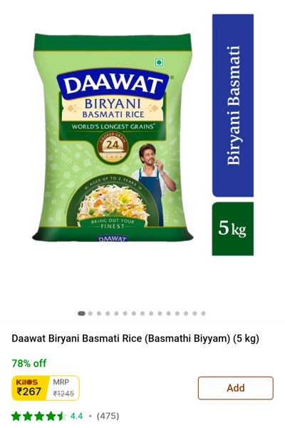 Daawat biryani basmati rice