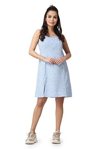POPWINGS Casual Floral Printed Maxi Length Fit & Flare Dress for Women