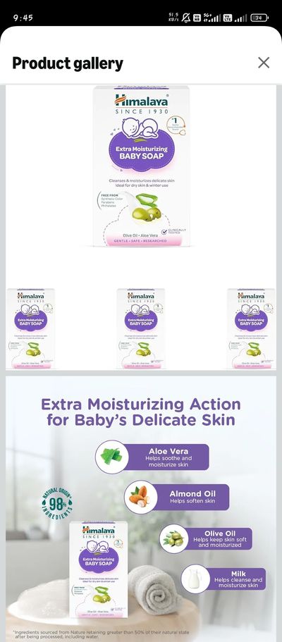 Amazon:Himalaya baby soap 125gmx16 @291rs 18rs/pc