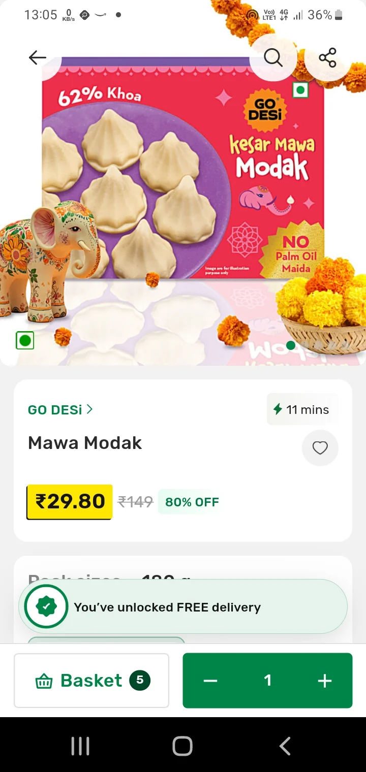 GoDesi Mawa Modak @80% off