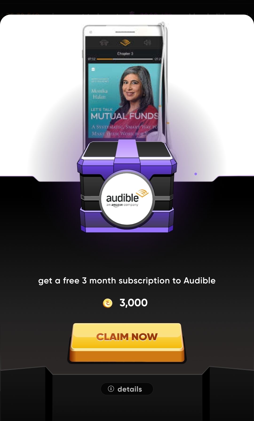 CRED × Audible: Free 3 month subscription