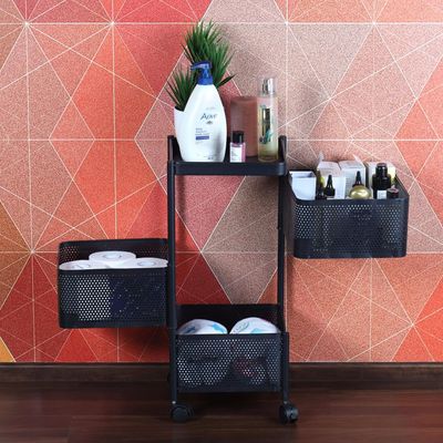 CELLO Kitchen Pro Trolley with Wheels | Storage Organizer & Kitchen Accessories Items for Kitchen Storage