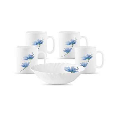 [Apply 31% Coupon] La Opala Diva Classique Opal Glass Coffee Set | 5 Pcs | Floral Mist