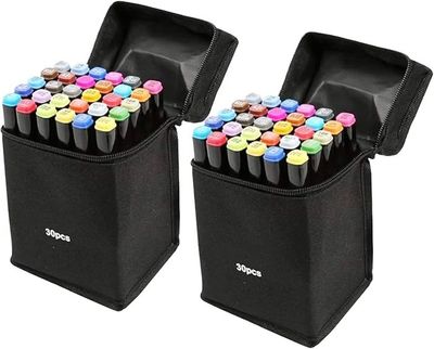 Corslet Alcohol Markers & Color Pens Set | Colour Marker Pen Art Markers Dual Tip (Marker 30 Pcs - Pack of 2)