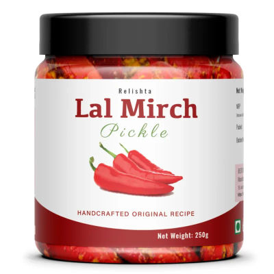 Relishta Lal Mirch Pickle 250g - Traditional Handmade Indian Achar | Tasty Deal