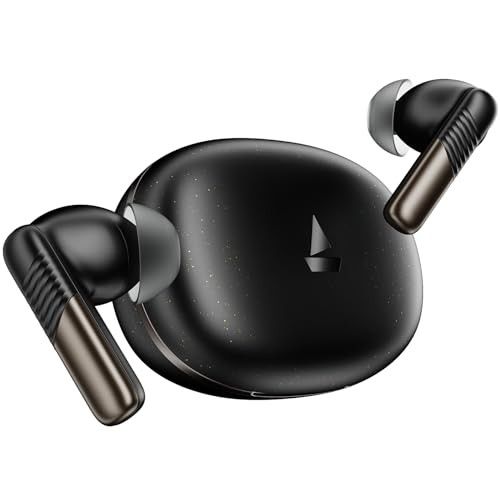 boAt Airdopes Prime 412, 4Mics AI-ENx Tech, 50 Hrs Battery, Multipoint Connectivity,Fast Charge, App Support, Bluetooth Earbuds, TWS Ear Buds Wireless Earphones with mic (Midnight Black)