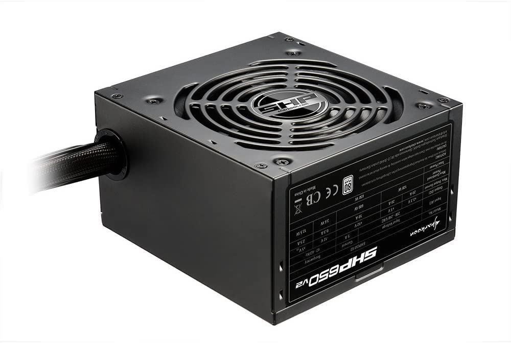 Sharkoon WPM Gold Zero 650 Watt 80 Plus Gold Certification Semi-Modular Power Supply - Black
