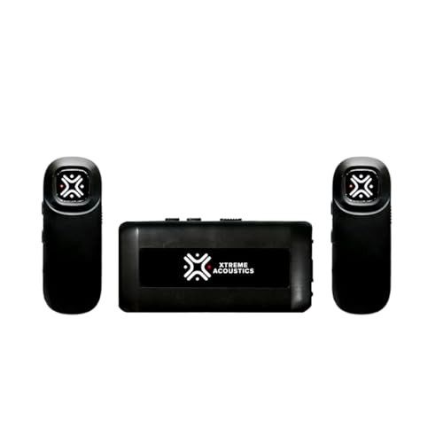 Xtreme Acoustics XAWL603 Wireless UHF Dual Channel Lavalier Microphone with 3.5mm Camera and Mobile Cable for Singing, Audio Video Recording, YouTube